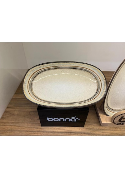 2 Li Oval Kayık Tabak / Servis Tabağı / Sunum Tabağı / Meze Tabağı / Uzun Oval Tabak Cortado Spiral Diğer