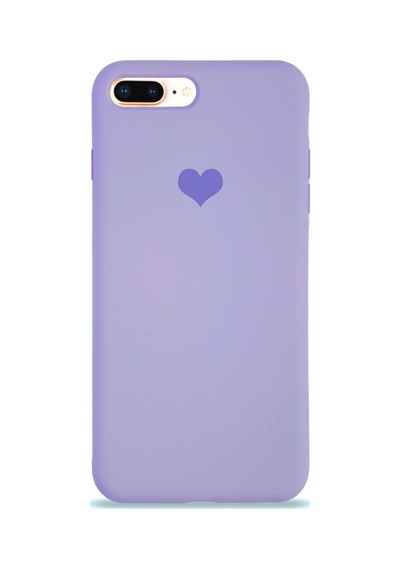 Apple Uyumlu iPhone 7 Plus Kılıf Kalp Logolu Altı Kapalı İçi Kadife Lansman Silikon Kılıf - Pembe