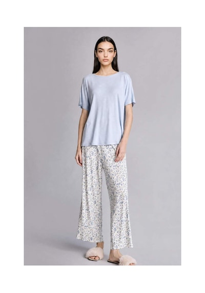 Defacto Regular Fıt Kısa Kollu 2li Açık Mavi Pijama Takımı H8184ax26smbe343 Mavi-be343