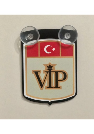 Etiketçilere Özel Türkiye Vıp Harfi Cam Süsü Pleksi Vantuzlu Arma 10x7,5