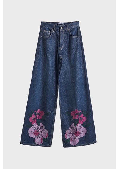 Itsbasic Kadın Koyu Mavi Renk T-2w5-128 Parlak Taş Gül Detaylı Özel Tasarım İç Boy 80cm Denim Jean Itsbasic Kadın Koyu Mavi Renk T-2w5-128 Parlak Taş Gül Detaylı Özel Tasarım İç Boy 80cm Denim Jean