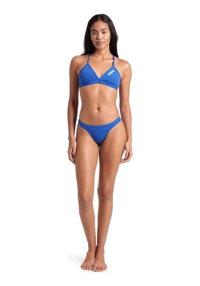 Arena Team Swim Top Tie Back Solid Kadın Mavi Yüzücü Bikini Üstü 004768720 Mavi