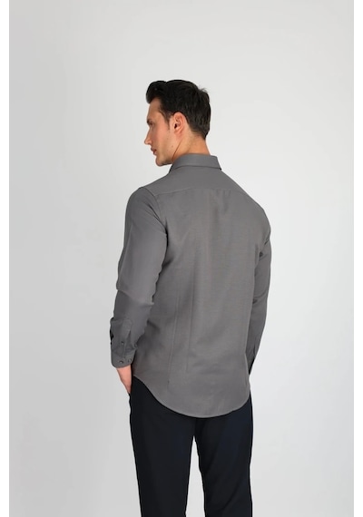 Lorenzo Mazzoli Oxford C 503 Gri Erkek Gömlek Gri