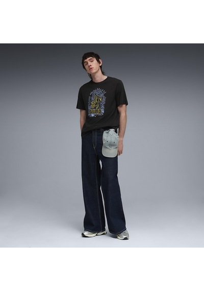 Puma Graphic Erkek Siyah Günlük Stil T-shirt 63444101 Siyah