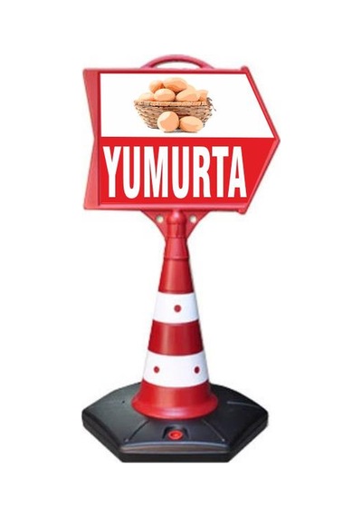 Yumurta Temalı Uyarı ve Yönlendirme Ok Dubası