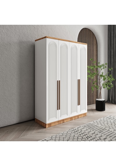 Rosa 4 Kapaklı Komple Mdf Gardırop - Elbise Dolabı