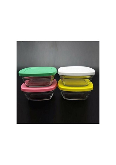 96840 Puding 4'lü Cam Saklama Kabı - 310 Ml