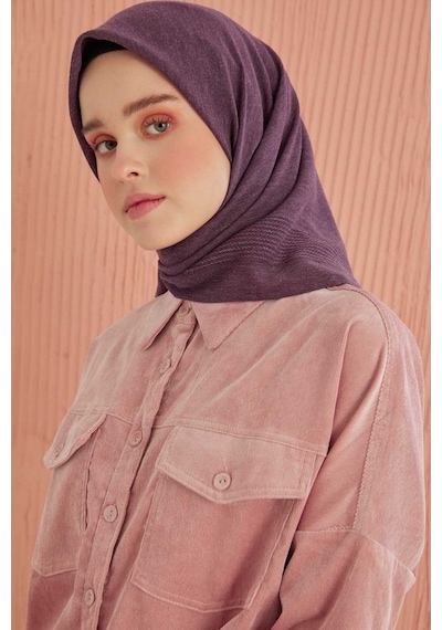 Miray Düz Pamuk Eşarp - Mürdüm Mor