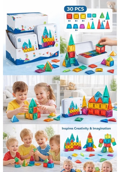 Mey İthalat 3.75cm Mini Blok Metal Kutu 24 Parça
