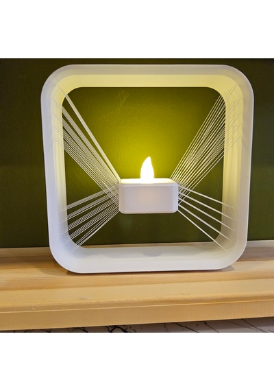Masa Lambası 3 D Baskı - Kare- Beyaz-