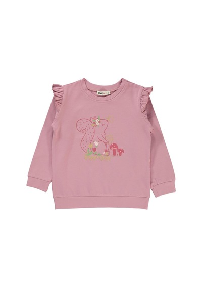 Civil Girls Tavşan Baskılı 2-5 Yaş Sweatshirt Pudra