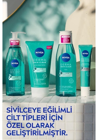Nivea Derma Skin Clear Sivilce Karşıtı Yüz Temizleme Jeli 150 ML + Tonik 200 ML﻿﻿