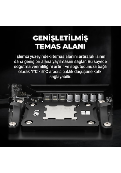 Amd Am5 Soket Güçlendirme Montaj Kiti Tf7 Termal Macun Dahil Siyah Asf Am5