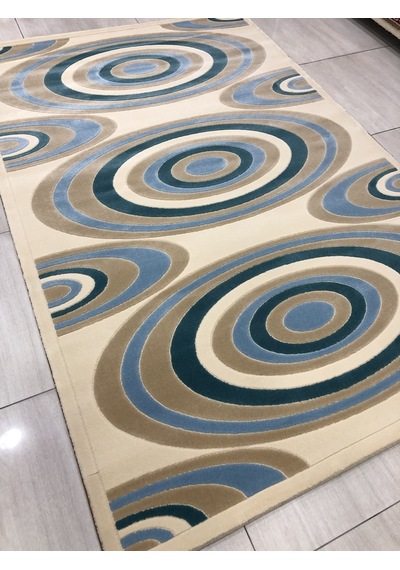 Saray Halı Vizyon 11169 Rm 150X230 Krem Mavi 4 M2 Halı !