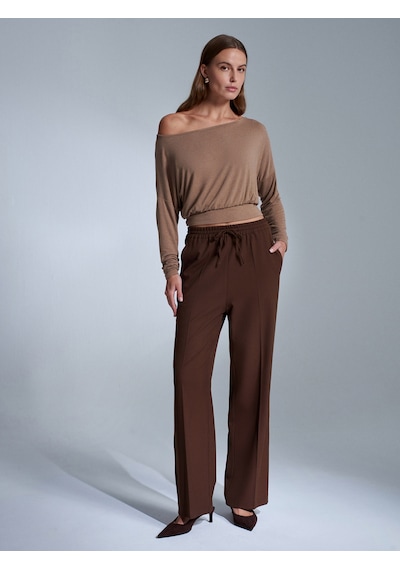 Dilvin 72209 Beli Lastikli Pantolon-kahve Kahve