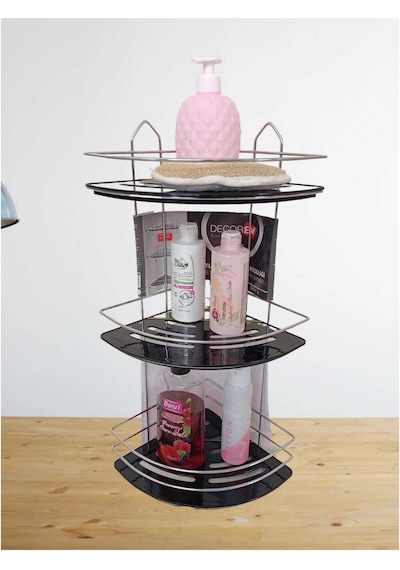 Decorev Dc-5917 Üç Katlı Paslanmaz Krom Banyo Şampuan Köşeliği Çok Renkli