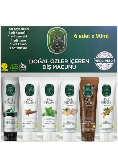 Eyüp Sabri Tuncer Doğal Karma Çeşit Diş Macunu 6 X 90 Ml Temel Bakım
