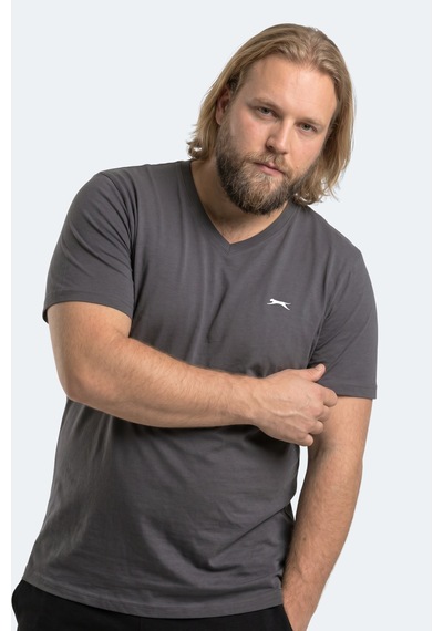 Slazenger Rıvaldo Jmb Erkek Büyük Beden Koyu Gri Tişört