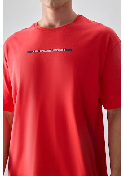 Air Jones Tommy Life Fiesta %100 Pamuk Kalın Yumuşak Dokulu Oversize Fit Baskılı Erkek T-shirt - 88358 Kirmizi Air Jones Tommy Life Fiesta %100 Pamuk Kalın Yumuşak Dokulu Oversize Fit Baskılı Erkek T-shirt - 88358 Kirmizi