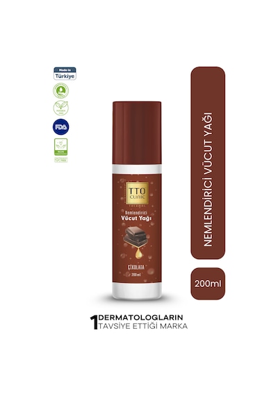 Tto Clinic Vücut Yağı Çikolata 200 Ml (Çay Ağacı Yağı/Tea Tree Oil)