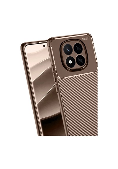 Xiaomi Redmi Note 14 Pro 5g Uyumlu Kılıf Auto Focus Karbon Kapak - Kahverengi