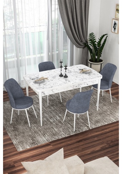 Canisa Concept Kor Serisi 70x114 Açılabilir Mutfak Masası Takımı Beyaz Mermer Desen Masa 4 Füme Sandalye Masa Beyaz Mermer Desenli Sandalyeler Füme Canisa Concept Kor Serisi 70x114 Açılabilir Mutfak Masası Takımı Beyaz Mermer Desen Masa 4 Füme Sandalye Masa Beyaz Mermer Desenli Sandalyeler Füme