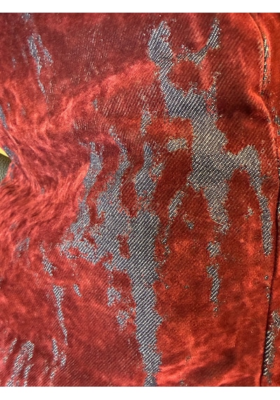 Ali Butik Bordo Flok Baskılı Mini Etek