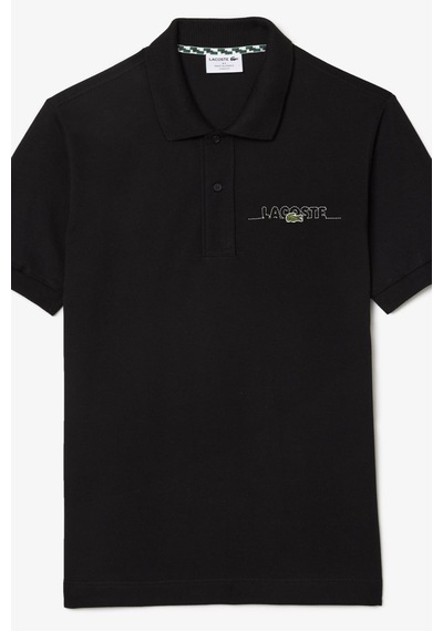 Lacoste Classic Fit Polo T-shirt Erkek Polo Yaka Tişört Siyah
