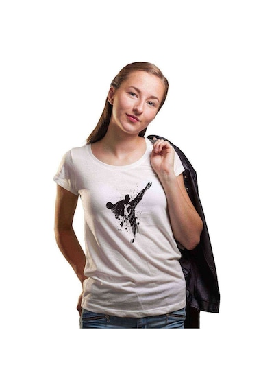 Silhouette Taekwondo Kadın Beyaz Tshirt