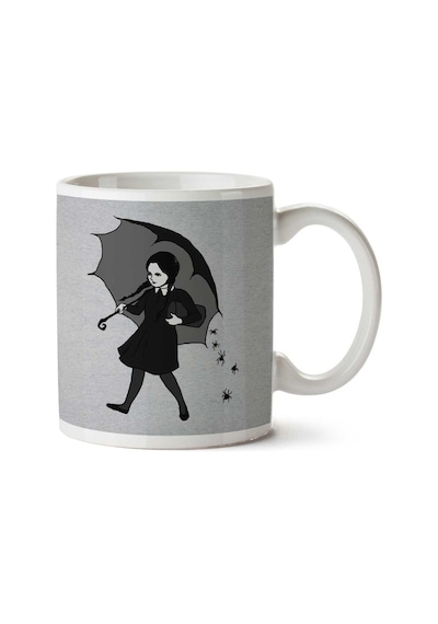 Wednesday Addams Umbrella İki Tarafı Baskılı Kupa Bardak Çok Renkli