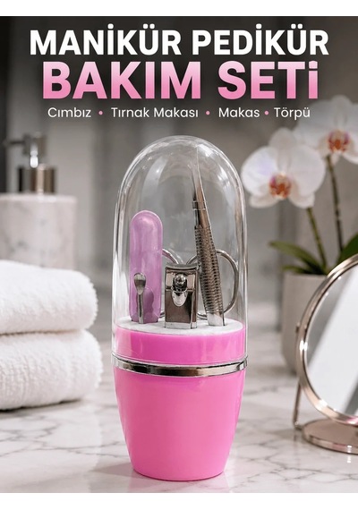 Lb Pembe Tırnak Bakım Seti Cımbız Makas Tırnak Makası Ve Törpü İçeren Kit