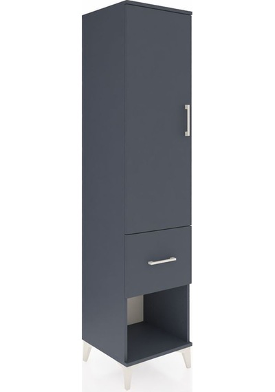 Hyperion Dolap 4 Raflı Tek Çekmeceli Tek Kapaklı 44x44x195 Antrasit-antrasit Antrasit