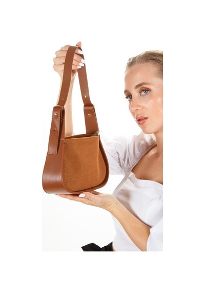 Newish Polo Kadın Taba Tiger Süet Baget Omuz Çantası New270 Taba