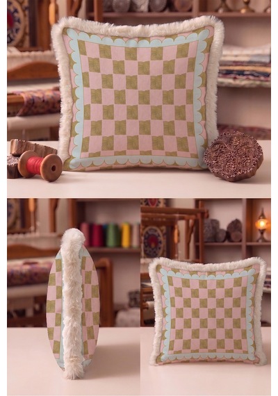 Geometrik Damalı Pastel Saçaklı Yastık Kılıfı - Zarif Retro Boho Mint Krem Püsküllü Kırlent Kılıfı Gizli Esinti Saten Geometrik Damalı Pastel Saçaklı Yastık Kılıfı - Zarif Retro Boho Mint Krem Püsküllü Kırlent Kılıfı Gizli Esinti Saten
