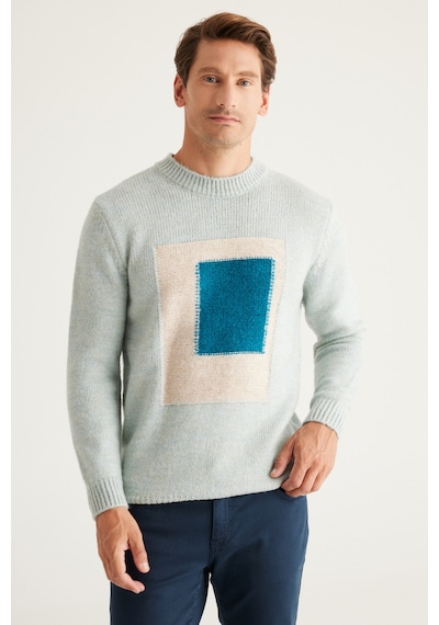 AC&Co / Altınyıldız Classics Erkek A.yesıl Standart Fit Normal Kesim Bisiklet Yaka Desenli Triko Kazak Açık Yeşil AC&Co / Altınyıldız Classics Erkek A.yesıl Standart Fit Normal Kesim Bisiklet Yaka Desenli Triko Kazak Açık Yeşil