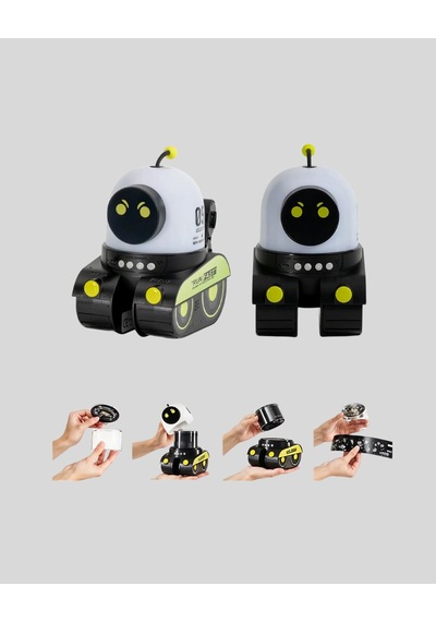 Hubrendy Tekno Çocuk Odası İçin Müzikli Ve Işıklı Robot Projektör AÇIK GRİ KAHVE KARIŞIMI