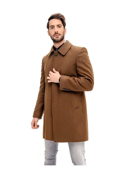 Plt8365 Dewberry Erkek Palto-Camel-Camel