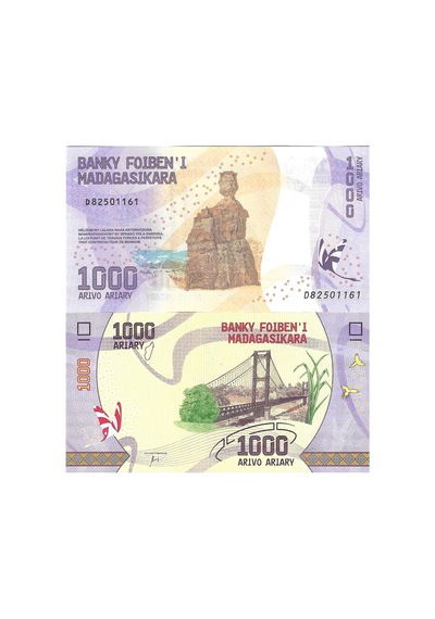 Madagaskar 2017 Yılı 1000 Ariary Kağıt Para Çil Unc Koleksiyon Para