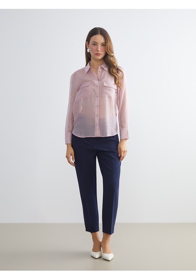 Lcwaıkıkı Classic Pembe Oversize Kadın Gömlek