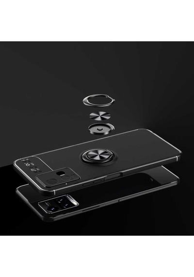 Vivo Y21S Kilif Lens Yüzüklü Miknatisli Silikon Kapak 534079277