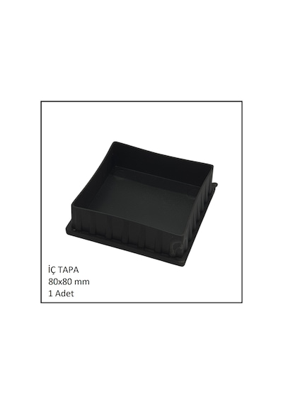 Plastik İç Tapa, Profil Tapası, Kare, Siyah, 80x80 Mm Siyah