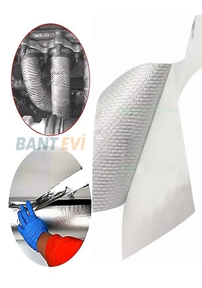 Yüksek Isıya Dayanıklı Alüminyum Bant Cam Elyaf Takviyeli Isı Kalkanı 5 CM x 5 M