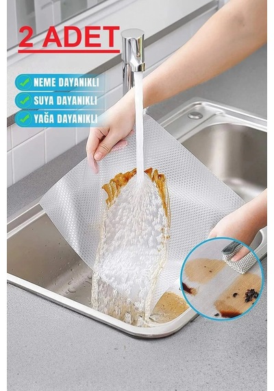 Buğz 2 Adet Çok Amaçlı Pratik Kaydırmaz 45 Cm X 3 Metre Raf Örtüsü Mutfak-dolap İçi-buzdolabı Diğer