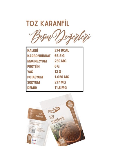 Toz Karanfil 100 Gr İnce Öğütülmüş Karanfil Baharatı, Yoğun Aromalı, Tatlı, Kek Ve İçecekler İçin