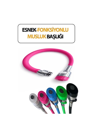 Oynar Başlıklı Spiral Esnek 2 Fonksiyonlu Lavabo & Mutfak Musluk Ucu Pembe Renkli Musluk Başlığı