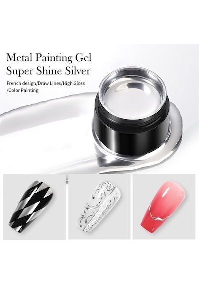Born Pretty 5ml Silver Metalik Drawing Çizim Jeli 56536