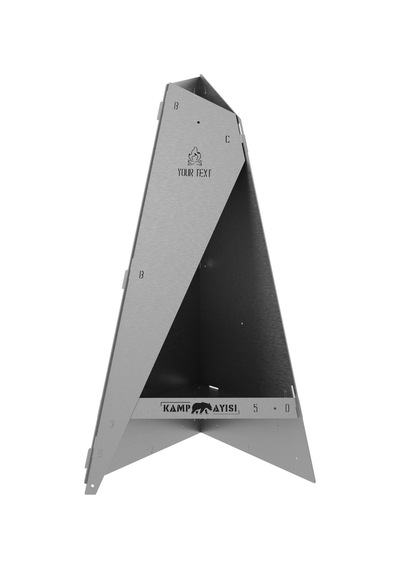 Kamp Ayısı Blazepeak Katlanabilir Outdoor Piramit Soba Ve Taşınabilir Bahçe Şöminesi 3mm Galvaniz Çelik
