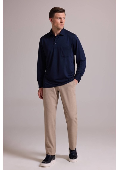 Ysf Erkek Lacivert Polo Yaka Sweatshirt
