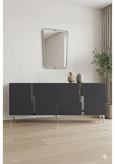 Ka1528as Evva Konsol Ve Tv Sehpası Antrasit-silver 150cm