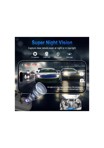3 Kameralı Araç Dvr 360 Video Kayıt Cihazı, Ön + Sol + Sağ Dikiz Kamera, Arka Kameralı, Wifi Bb3dashcam